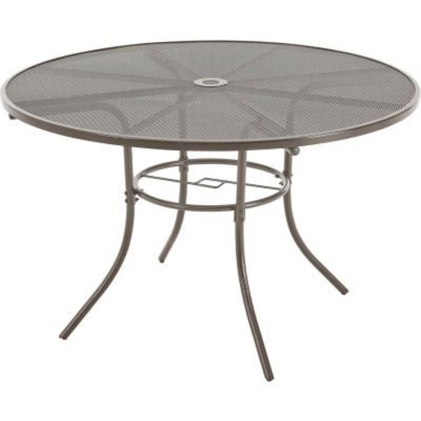 Gec Interion 48in Round Outdoor Caf Table, Steel Mesh, Bronze 262082BZ